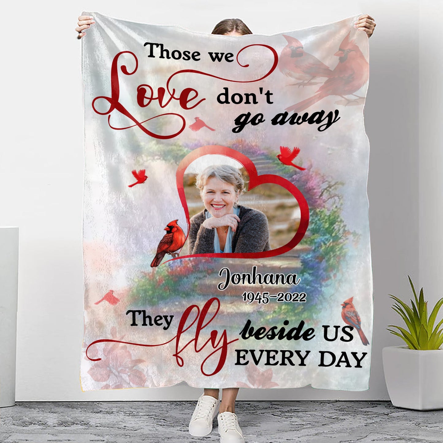 Those we love don't go away - Memorial Personalized Custom Blanket - Christmas Gift, Sympathy Gift