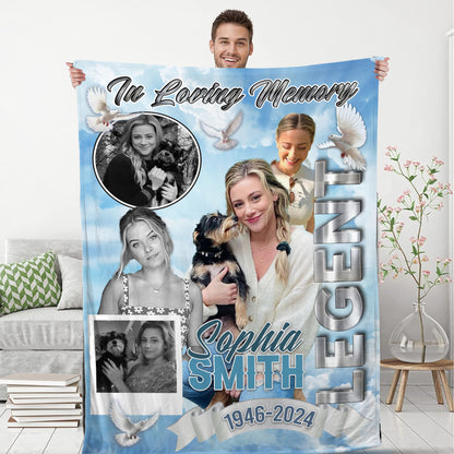 Legend Love From Heaven Memorial Blanket - Remembrance Gift - Memorial Personalized Custom Blanket - Christmas Gift, Sympathy Gift