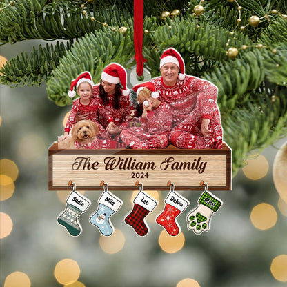 Our Family Charm Ornament - Personalized Custom Acrylic Ornament - Custom Ornament