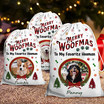 Christmas Bag To My Favorite Human - Christmas Gift For Dog Lovers Cat Lovers - Personalized Christmas Sack - Custom Christmas Bag