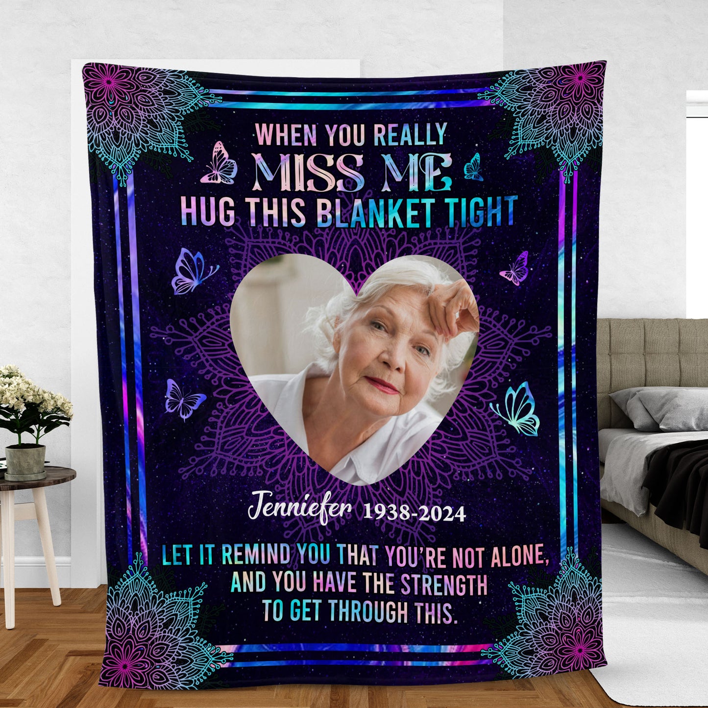 You Have The Strength To Get Through This Memorial - Remembrance Gift - Memorial Personalized Custom Blanket - Christmas Gift, Sympathy Gift