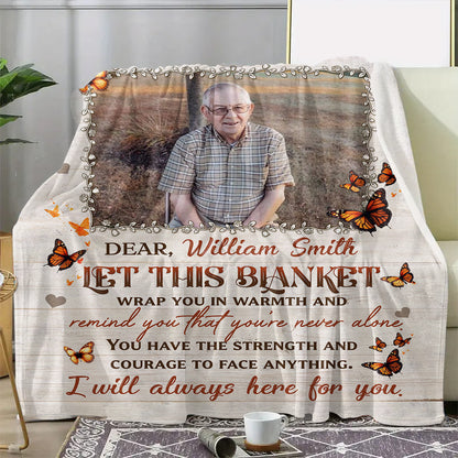 Let This Blanket Wrap You Memorial - Remembrance Gift - Memorial Personalized Custom Blanket - Christmas Gift, Sympathy Gift