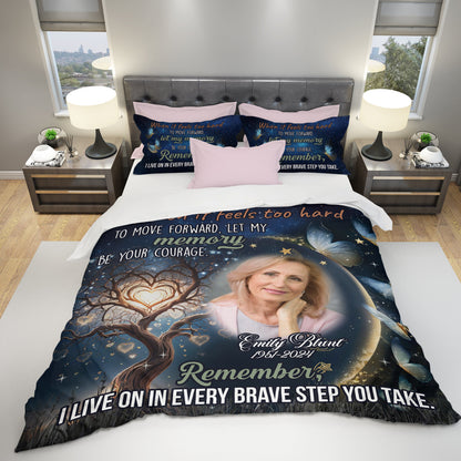 Let My Memory Be Your Courage My Love - Memorial Personalized Custom Bedding Set - Christmas Gift, Sympathy Gift