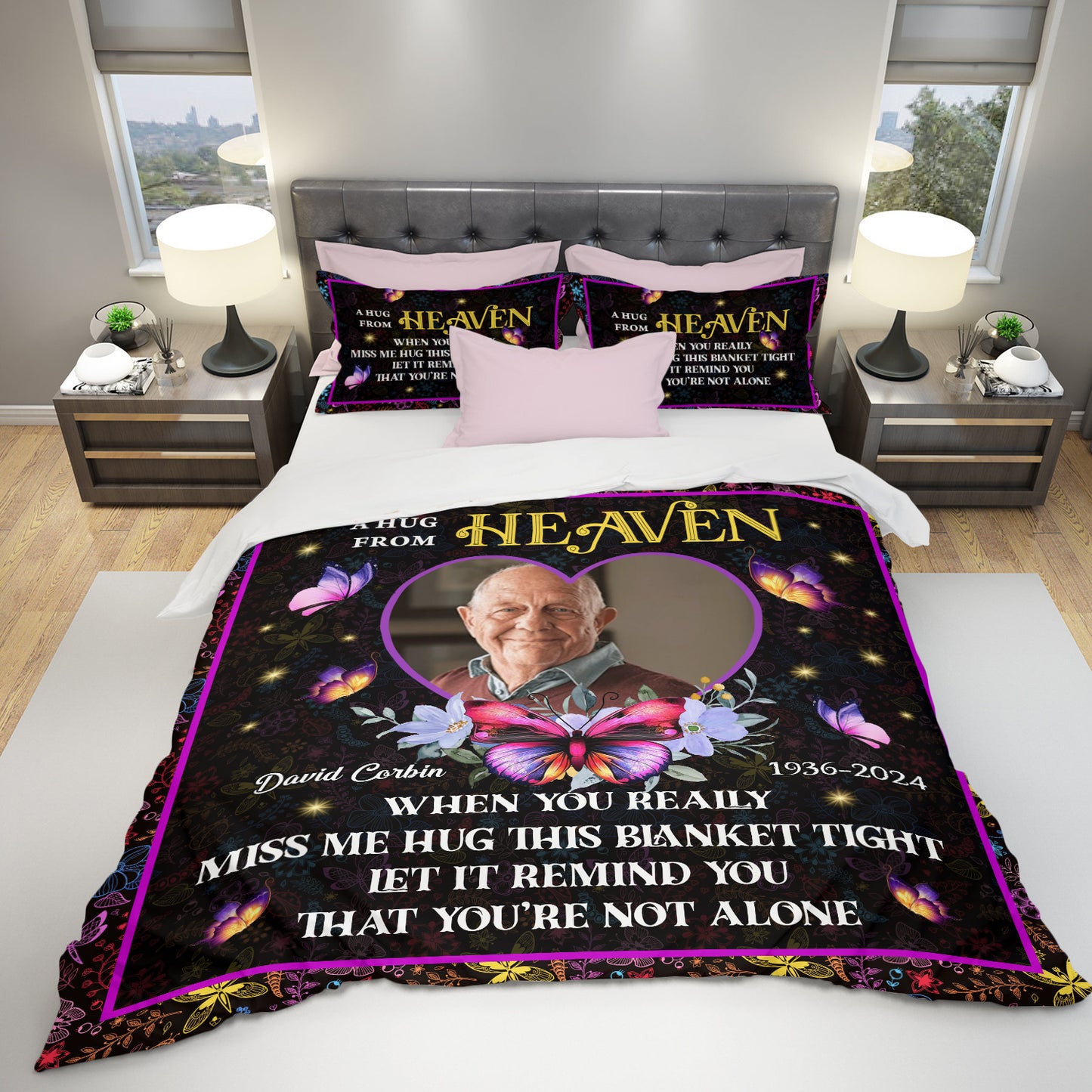 My Hug My Love - Memorial Personalized Custom Bedding Set - Christmas Gift, Sympathy Gift