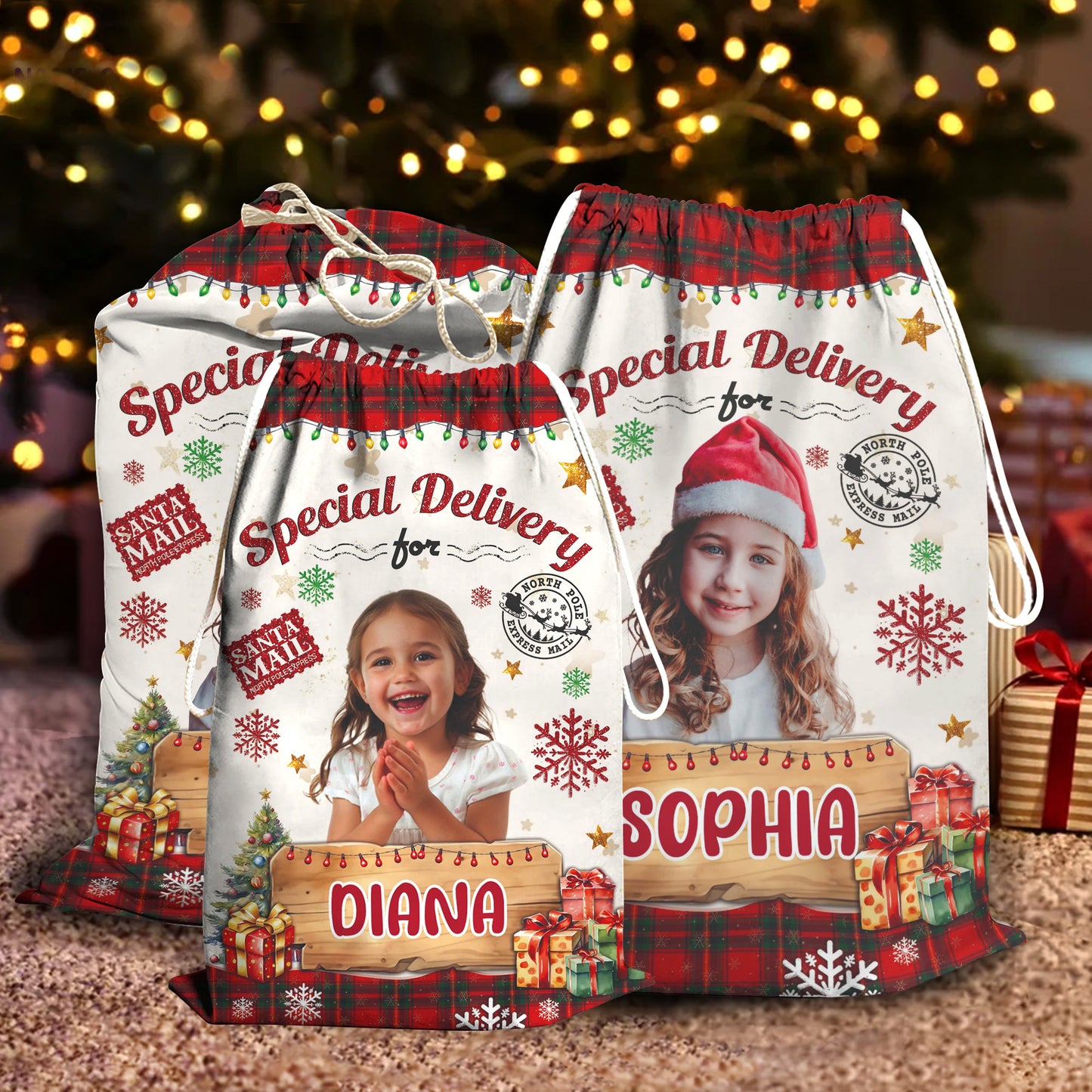 Special Christmas Custom Photo - Christmas Family Gift - Personalized Christmas Sack - Custom Christmas Bag