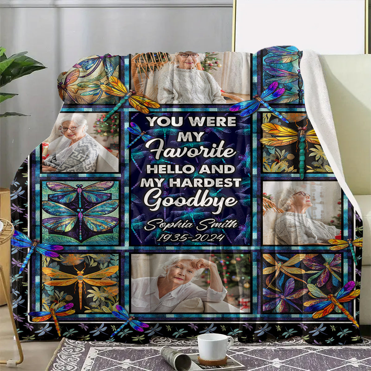 My Favorite Hello Blanket Memorial Blanket - Remembrance Gift - Memorial Personalized Custom Blanket - Christmas Gift, Sympathy Gift