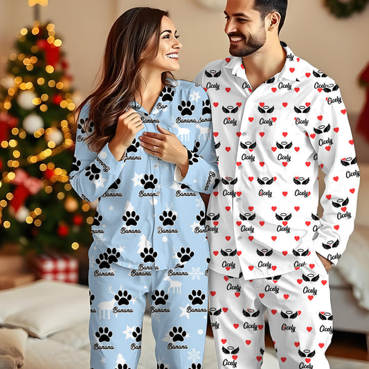 Chritsmas Icon Custom Photo Human And Pet Faces - Custom Face Pajamas Pattern - Personalized Photo Christmas Pajamas