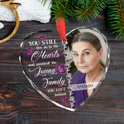 Loving Family Memorial Keepsake - Personalized Custom Glass Ornament - Memorial Ornament Gift