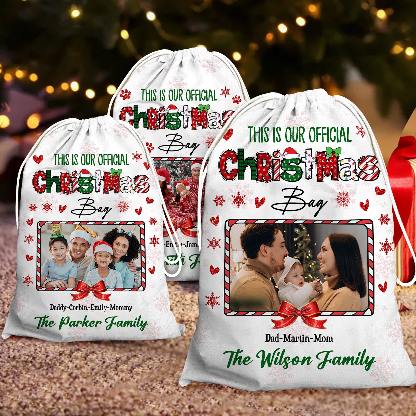 Our Christmas Bag Custom Photo - Christmas Gifts - Personalized Christmas Sack - Custom Christmas Bag