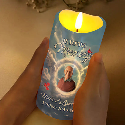 Custom Photo Memorial In Loving Memories - Personalized Flameless LED Candle