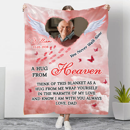 Never Walk Alone In Loving Memories Blanket Memorial - Remembrance Gift - Memorial Personalized Custom Blanket - Christmas Gift, Sympathy Gift