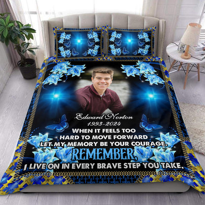 Move Forward Memorial Personalized Custom Bedding Set - Christmas Gift, Sympathy Gift