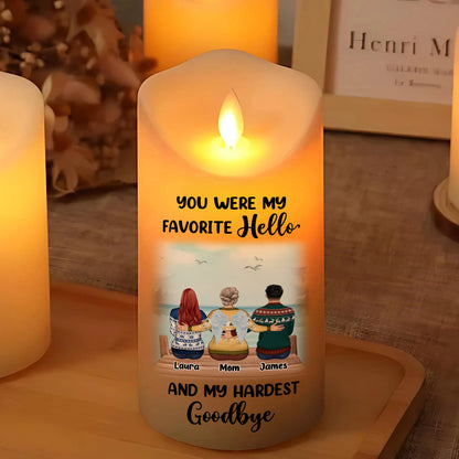 My Favorite Hello Custom Photo Memorial - Personalized Flameless LED Candle