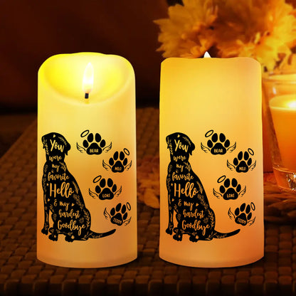 My Favorite Hello and Hardest Goodbye - Personalized Flameless LED Candle