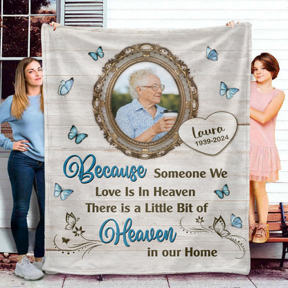 Heaven In Our Home Blanket Memorial - Remembrance Gift - Memorial Personalized Custom Blanket - Christmas Gift, Sympathy Gift