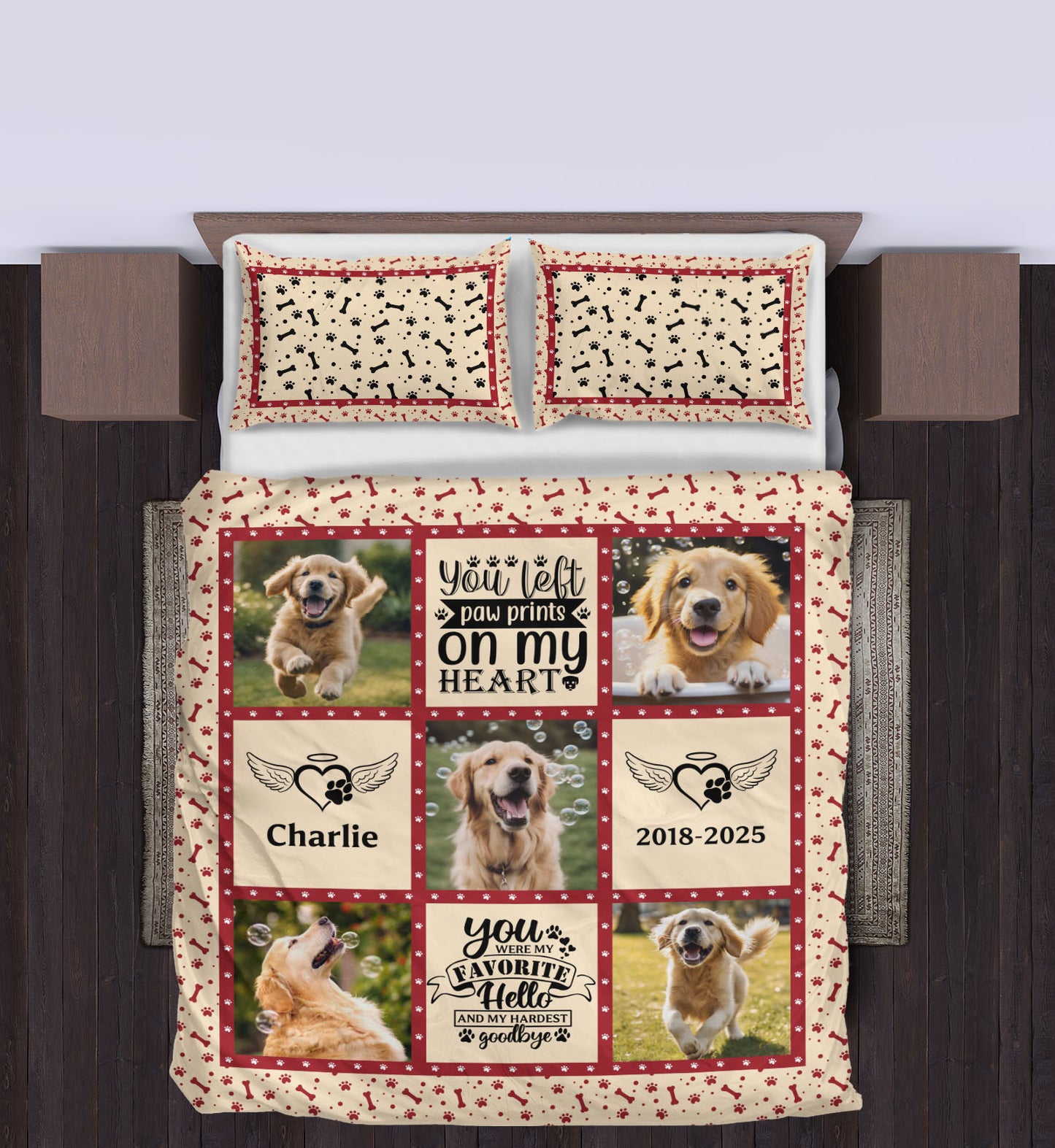 Sending You My Love Pet Loss - Memorial Pet Lovers Personalized Custom Bedding Set - Christmas Gift, Sympathy Gift