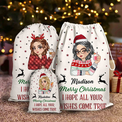 All Wishes Come True - Christmas Family Gift - Personalized Christmas Sack - Custom Christmas Bag