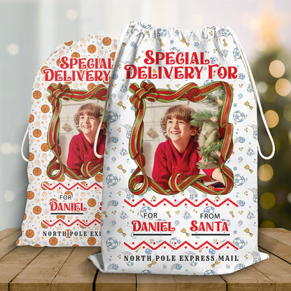 Special Delivery My Hobby Christmas Bag Custom Photo - Christmas Family Gift - Personalized Christmas Sack - Custom Christmas Bag