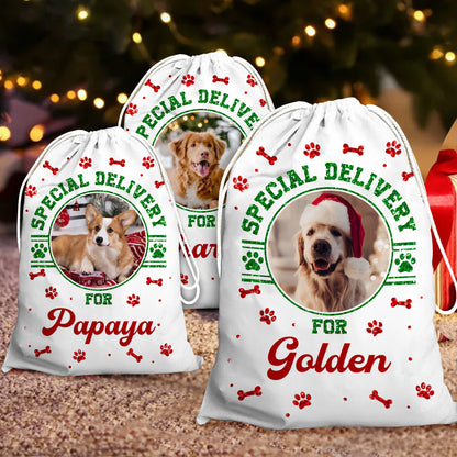 Christmas Wishes Bag Dog Lovers Custom Photo - Christmas Gifts - Personalized Christmas Sack - Custom Christmas Bag