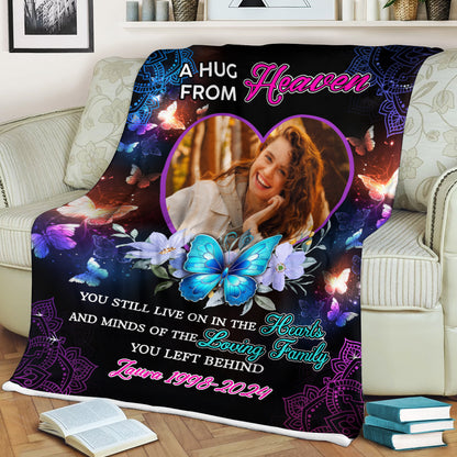 You Still Live On In The Hearts Christmas Photo Blanket Memorial - Remembrance Gift - Memorial Personalized Custom Blanket - Christmas Gift, Sympathy Gift