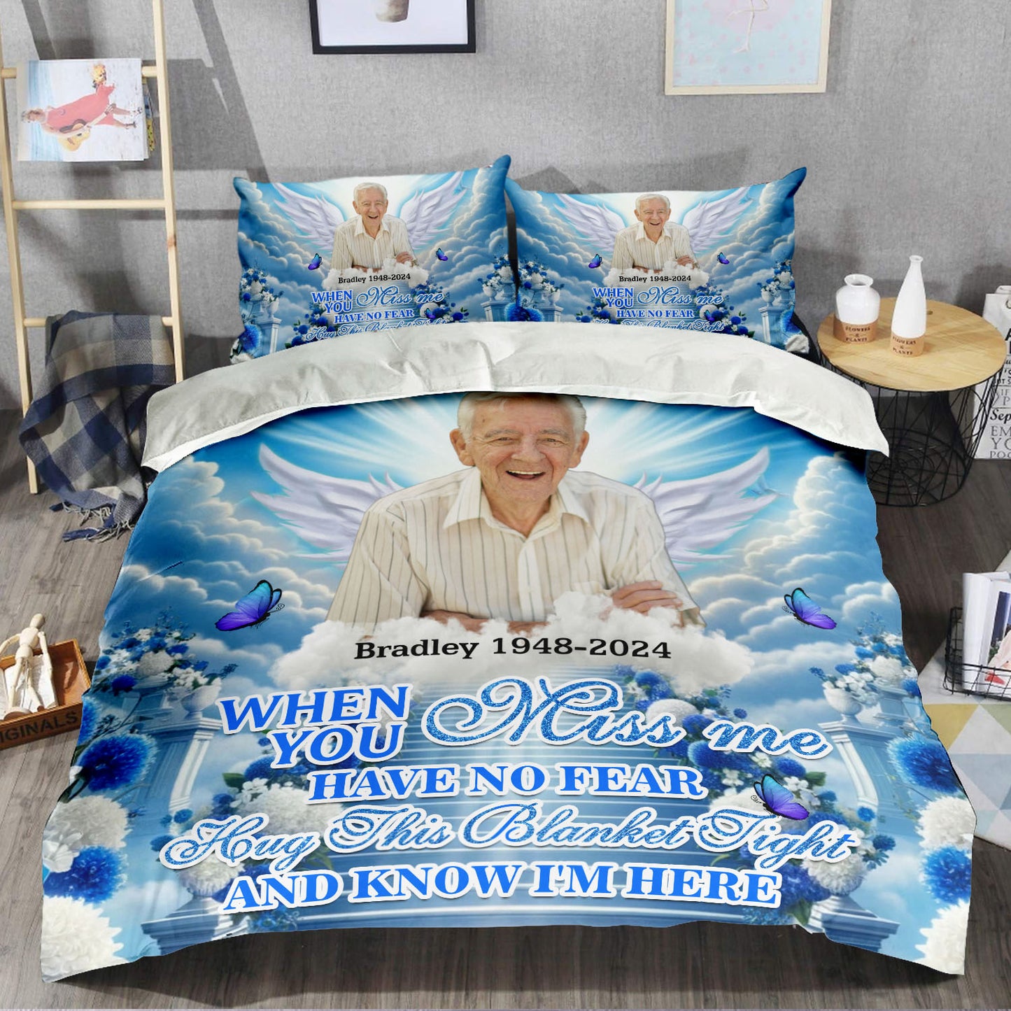 Have No Fear Hug This Blanket Tight  - Memorial Personalized Custom Bedding Set - Christmas Gift, Sympathy Gift