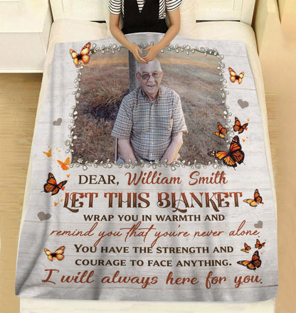 Let This Blanket Wrap You Memorial - Remembrance Gift - Memorial Personalized Custom Blanket - Christmas Gift, Sympathy Gift