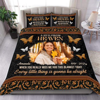 My Soul Hug You Day and Night - Memorial Personalized Custom Bedding Set - Christmas Gift, Sympathy Gift