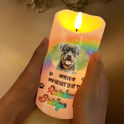 I Wish The Rainbow Bridge Had Visiting Hours Custom Photo Memorial - Personalized Flameless LED Candle