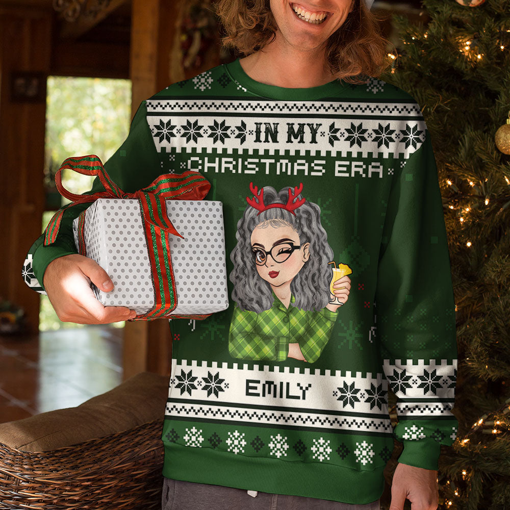 In My Christmas Era - Personalized Custom Ugly Sweatshirt - Unisex Wool Jumper - Christmas Gift For Her