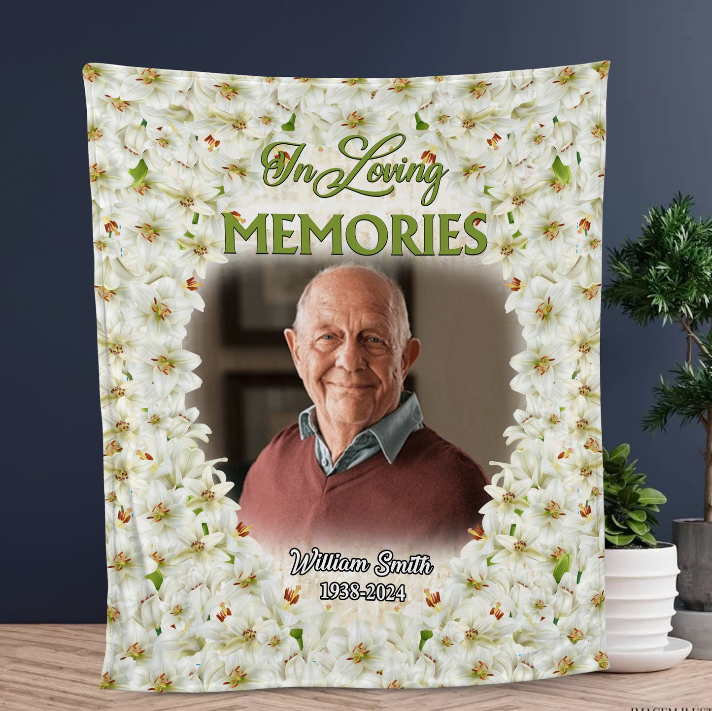 Flower Of Love And Hug Blanket Memorial - Remembrance Gift - Memorial Personalized Custom Blanket - Christmas Gift, Sympathy Gift