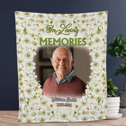 Flower Of Love And Hug Blanket Memorial - Remembrance Gift - Memorial Personalized Custom Blanket - Christmas Gift, Sympathy Gift