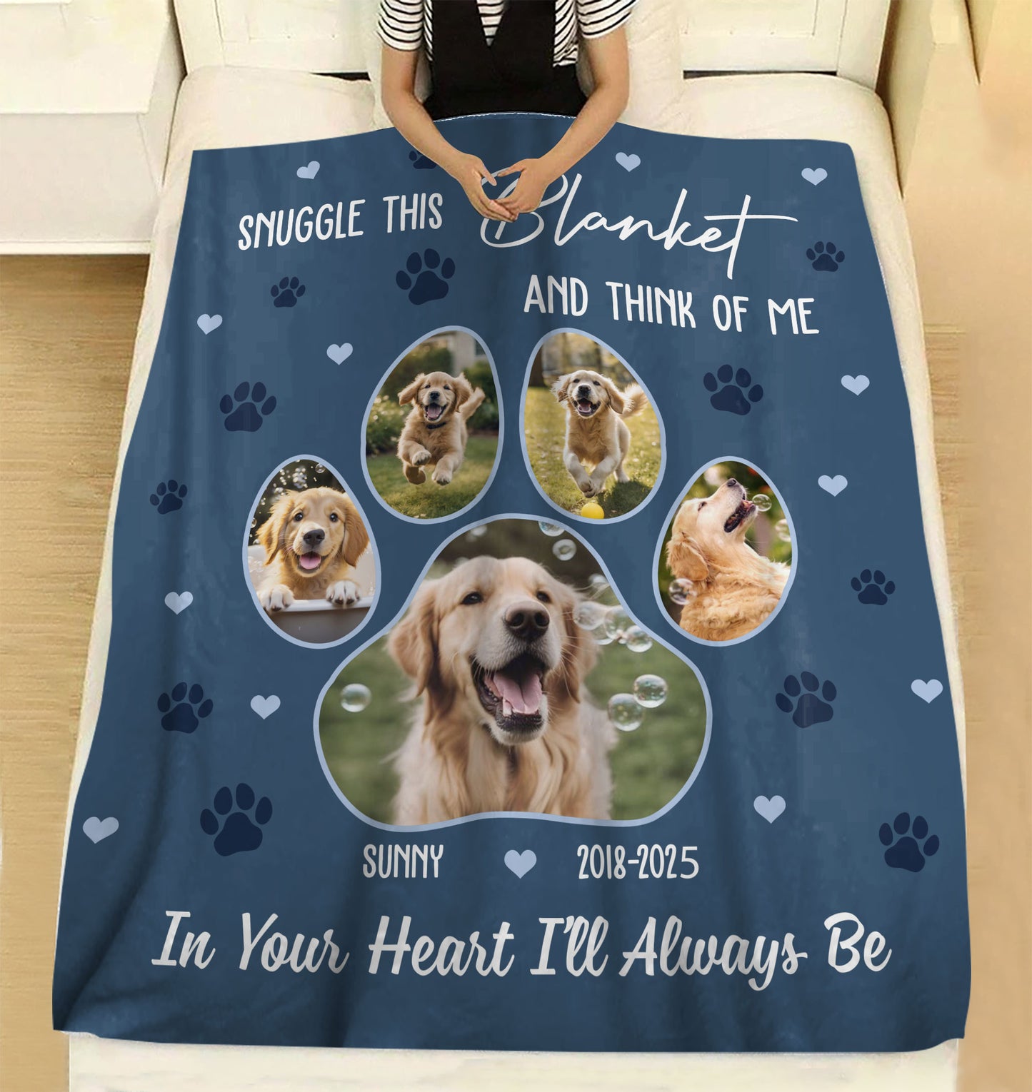 I Will Always Be Custom Pet Photo - Memorial Dog Lover Personalized Custom Blanket - Christmas Gift, Sympathy Gift For Pet Lover