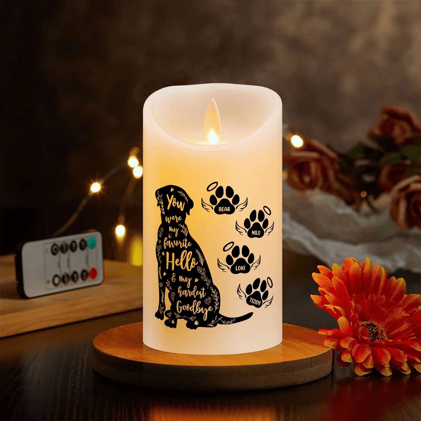 My Favorite Hello and Hardest Goodbye - Personalized Flameless LED Candle