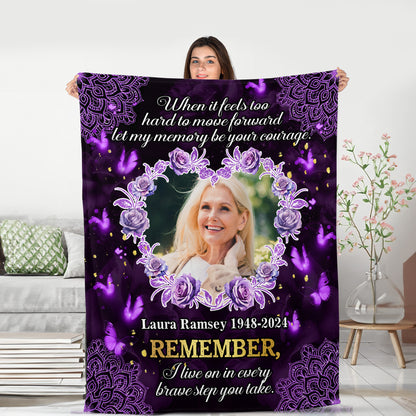 Every Brave Step You Take Blanket Memorial - Remembrance Gift - Memorial Personalized Custom Blanket - Christmas Gift, Sympathy Gift