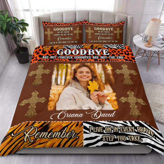 A Hug From Heaven Leopard Memorial Personalized Custom Bedding Set - Christmas Gift, Sympathy Gift