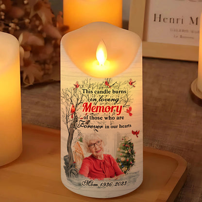 Candle Burns Your Life Was A Blessing Custom Photo Memorial - Personalized Flameless LED Candle