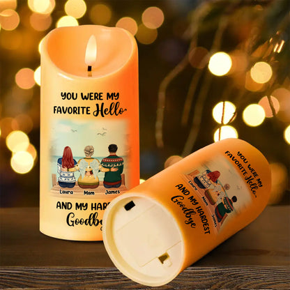 My Favorite Hello Custom Photo Memorial - Personalized Flameless LED Candle