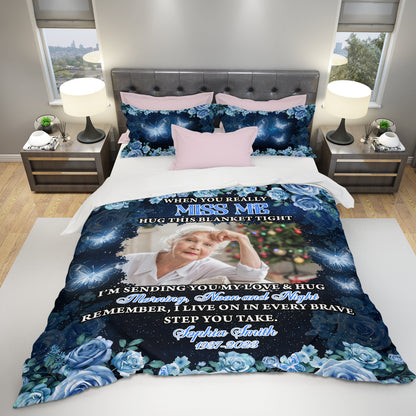 I Am Sending You My Love And Hug You Day and Night - Memorial Personalized Custom Bedding Set - Christmas Gift, Sympathy Gift