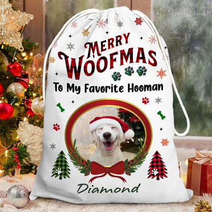 Christmas Bag To My Favorite Human - Christmas Gift For Dog Lovers Cat Lovers - Personalized Christmas Sack - Custom Christmas Bag