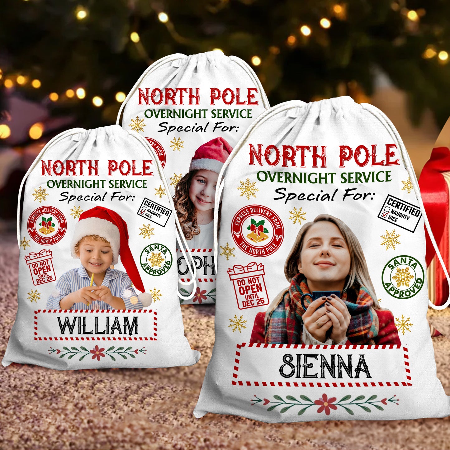 Christmas Wishes Bag North Pole - Christmas Gifts - Personalized Christmas Sack - Custom Christmas Bag