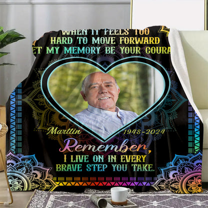 When It Feels Too Hard To Move Forward Blanket Memorial - Remembrance Gift - Memorial Personalized Custom Blanket - Christmas Gift, Sympathy Gift