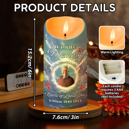 Custom Photo Memorial In Loving Memories - Personalized Flameless LED Candle