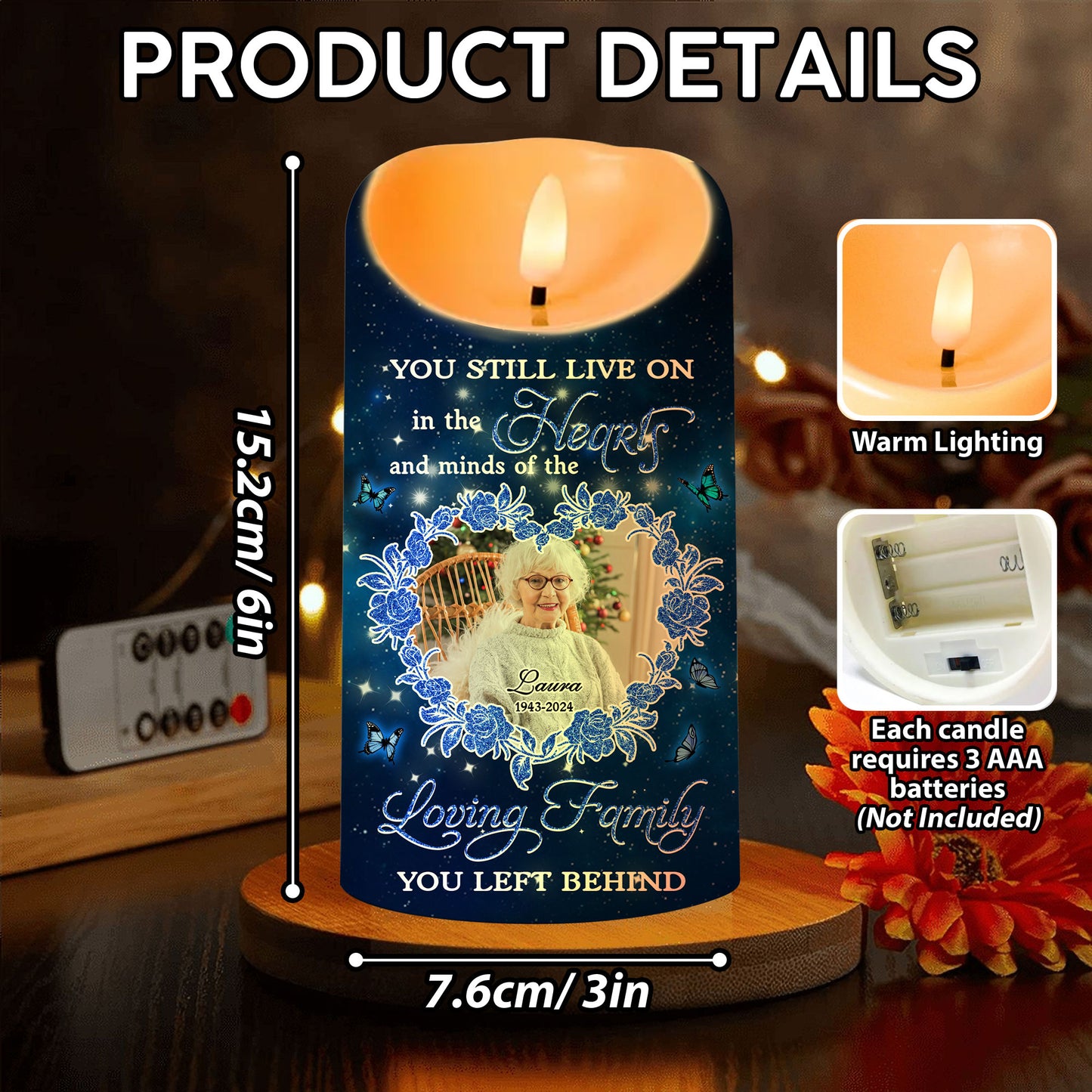 Hearts And Minds Candle  - Personalized Flameless LED Candle