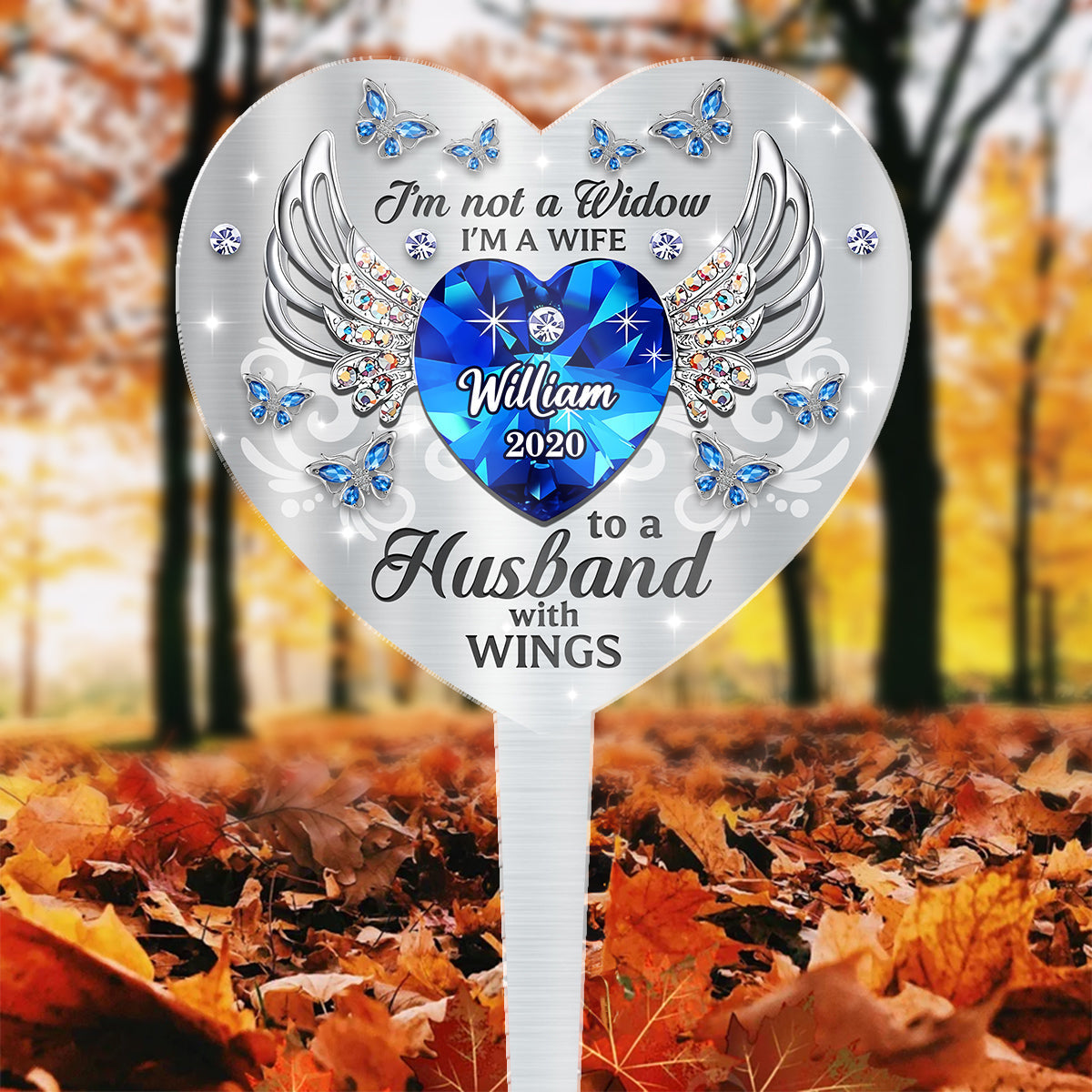 I am Not A Widow I am A Wife - Memorial Personalized Custom Acrylic Garden Stake