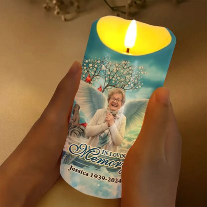 Your Life Was A Blessing Custom Photo Memorial - Personalized Flameless LED Candle