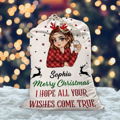 All Wishes Come True - Christmas Family Gift - Personalized Christmas Sack - Custom Christmas Bag