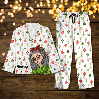 Funny Cartoon Pajamas Custom Photo Human And Pet Faces - Custom Face Pajamas Pattern - Personalized Photo Christmas Pajamas