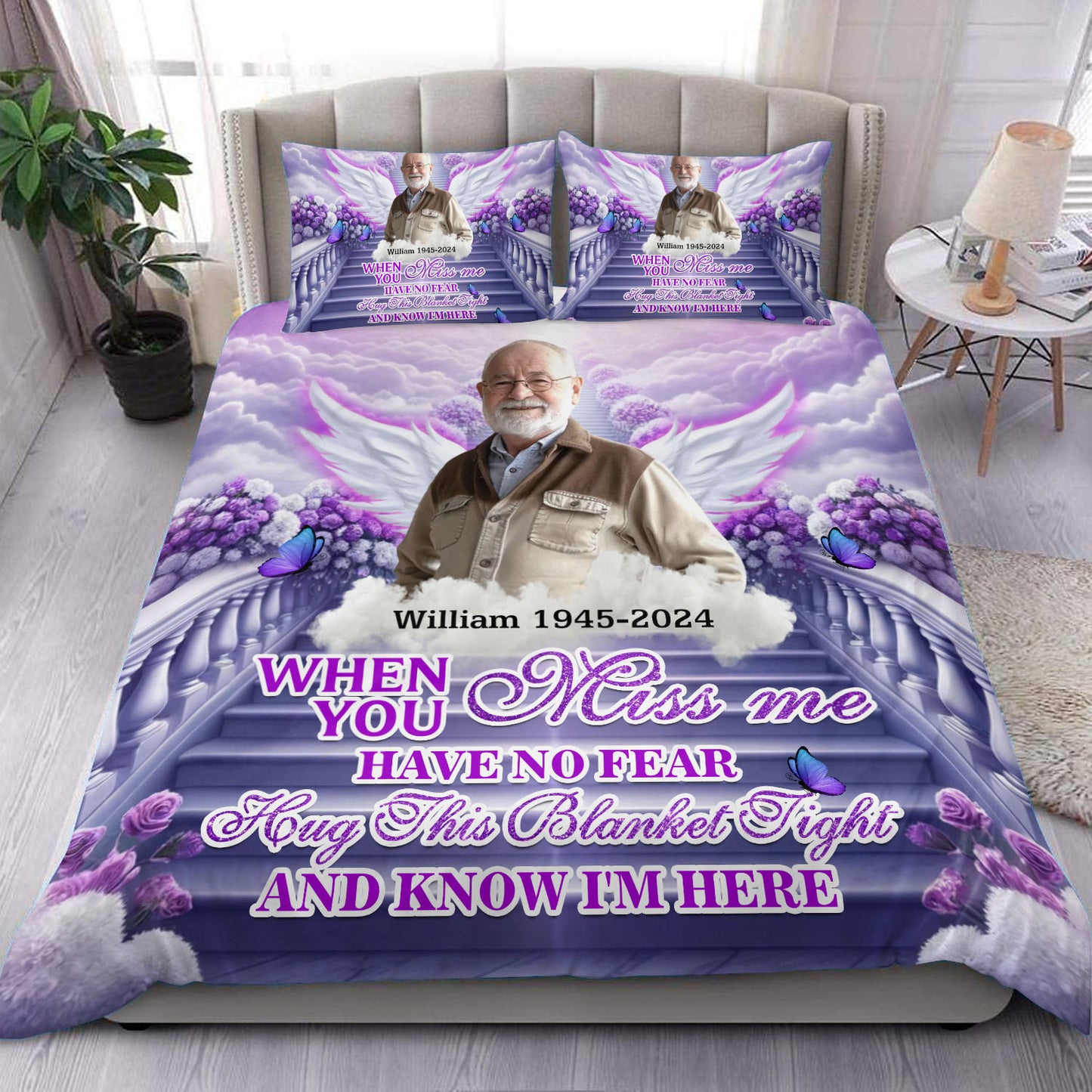 Have No Fear Hug This Blanket Tight  - Memorial Personalized Custom Bedding Set - Christmas Gift, Sympathy Gift