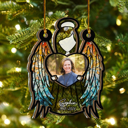 Angle Ornament Heaven  - 2 Layer Wood Ornament - Memorial Custom Acrylic Ornament - Custom Ornament