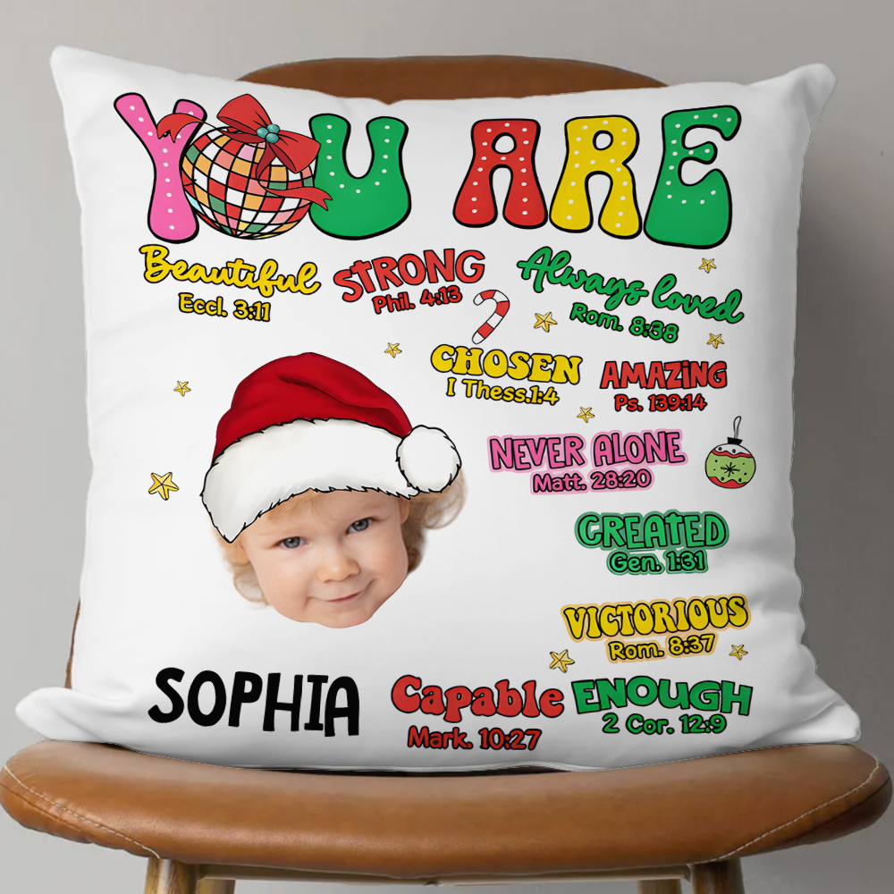 You Are Beautiful Christmas Pillow - Personalized Custom Throw Pillow